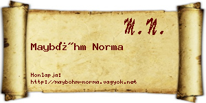 Mayböhm Norma névjegykártya
